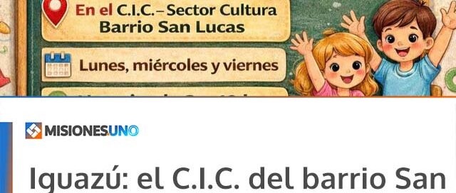 Iguazú: el C.I.C. del barrio San Lucas ofrece apoyo escolar gratuito para nivel primario y secundario